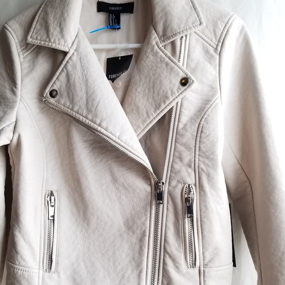 NWT - Forever 21 Faux Leather Biker Jacket - Picture 7 of 12
